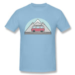 Men's Casual T-shirt Retro Snow Mountain Van Comfortable Crew Neck Short Sleeves Tees