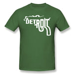 Cotton T Shirt for Men Detroit Smoking Gun Breathable Crew Neck Short Sleeves Shirt