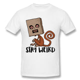 Mens Novelty T-Shirt Stay Weird Sack Monkey Style O-Neck Short Sleeves Shirt