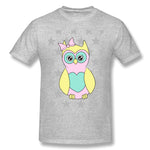 Men's Casual T-shirt Sowa Child Owls Animals Comfy Crew Neck Short Sleeves Tees