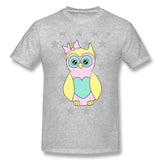 Men's Casual T-shirt Sowa Child Owls Animals Comfy Crew Neck Short Sleeves Tees