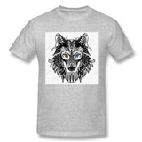 Men's Graphic T Shirt The Wolf Black Cool Round Neck Short Sleeves Tees