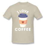 Men's Graphic T Shirt Great I Love Coffee Cute New Comfortable O-Neck Short Sleeves Tee