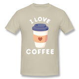 Men's Graphic T Shirt Great I Love Coffee Cute New Comfortable O-Neck Short Sleeves Tee