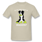 Mens Novelty T-Shirt Border Collie Tennis Comfy Crew Neck Short Sleeves Tee