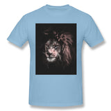 Men's Graphic T Shirt Lion Painting Breathable Crew Neck Short Sleeves Tee