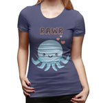 Women’s T-shirt Octopus Rawr Comfy O-Neck Short Sleeve Shirts