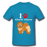 Men's Casual T-shirt I Love Chow Chow Comfy O-Neck Short Sleeves Blouse Tops