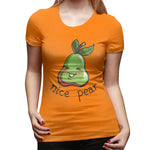 Women’s Cotton T Shirt Nice Pear Cool Round Neck Short Sleeve Tee