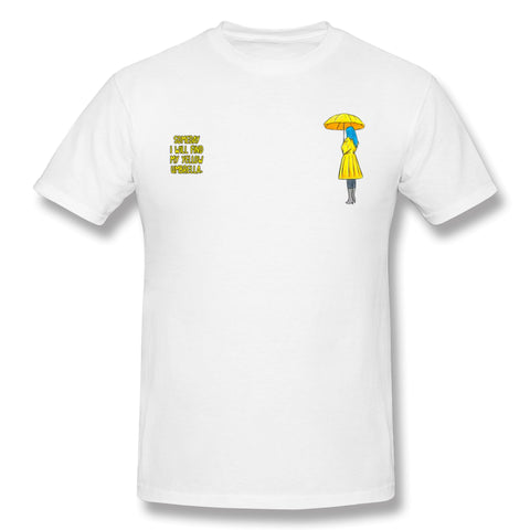 Men's Casual T-shirt Someday I Will Find My Yellow Umbrella. Cool O-Neck Short Sleeves Blouse Tops