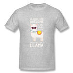 Men's Graphic T Shirt Llamas Are Awesome I Am Awesome Therefore I Am A Llama Cool Crew Neck Short Sleeves Tee