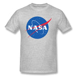 Cotton T Shirt for Men NASA Logo Breathable Crew Neck Short Sleeves Tees