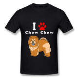 Men's Casual T-shirt I Love Chow Chow Comfy O-Neck Short Sleeves Blouse Tops