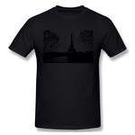 Men's Graphic T Shirt Paris Eiffel Tower Landscape Trees Comfortable Round Neck Short Sleeves Tees