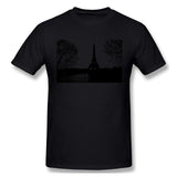 Men's Graphic T Shirt Paris Eiffel Tower Landscape Trees Comfortable Round Neck Short Sleeves Tees