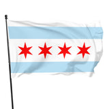 Fly Breeze 3 X 5 Ft Flag Chicago City Flag Polyester Double Stitched Brass Grommets for Indoor Outdoor