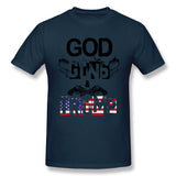 Mens Novelty T-Shirt God Guns And Trump For Light Cool Round Neck Short Sleeves Shirt