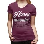 Women’s Cotton T Shirt Honey Moonin Honeymoon Wedding Gift Sexy Crew Neck Short Sleeve Shirts