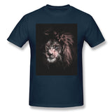 Men's Graphic T Shirt Lion Painting Breathable Crew Neck Short Sleeves Tee