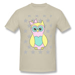 Men's Casual T-shirt Sowa Child Owls Animals Comfy Crew Neck Short Sleeves Tees