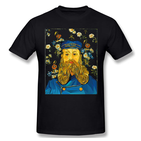 Men's Graphic T Shirt Vincent Van Gogh Cartoon Beard Illustration Bearde Breathable O-Neck Short Sleeves Shirt