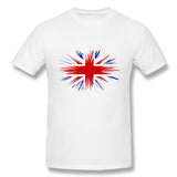 Men's Casual T-shirt Union Jack Style O-Neck Short Sleeves Blouse Tops