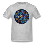 Men's Graphic T Shirt Stained Glass Rose Window Eucharist All Saints Cool Crew Neck Short Sleeves Tees