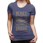 Novelty T Shirt for Women Honey Badger Cool O-Neck Short Sleeve Shirts