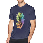 Men's Graphic T Shirt Watercolor Pineapple Breathable Crew Neck Short Sleeves Tees