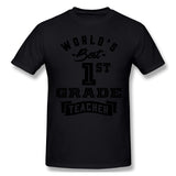 Men's Casual T-shirt World's Best 1st Grade Teacher Cool O-Neck Short Sleeves Tees