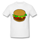 Men's Graphic T Shirt Hamburger Cheeseburger Fast Food Comfy Crew Neck Short Sleeves Tees