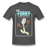 Cotton T Shirt for Men Forky Style Crew Neck Short Sleeves Tees