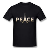 Men's Graphic T Shirt Paris Peace French Eiffel Comfy Round Neck Short Sleeves Shirt