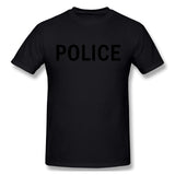 Cotton T Shirt for Men POLICE Comfortable Crew Neck Short Sleeves Blouse Tops