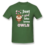 Men's Graphic T Shirt Only A Girl Who Loves Owls Bird Gift Breathable Round Neck Short Sleeves Tee