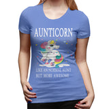 Novelty T Shirt for Women AUNTICORN Like A Normal Aunt But More Awesome Flowy Crew Neck Short Sleeve Tops