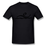 Cotton T Shirt for Men Swimming Breathable Crew Neck Short Sleeves Tees