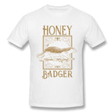 Mens Novelty T-Shirt Honey Badger Style Round Neck Short Sleeves Shirt