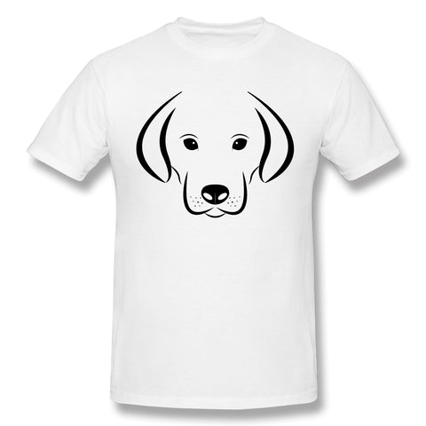 Men's Graphic T Shirt Dog Head White Background Labrador Style Round Neck Short Sleeves Tee