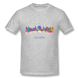 Men's Graphic T Shirt Jerusalem City Skyline Comfortable Round Neck Short Sleeves Blouse Tops