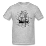 Men's Graphic T Shirt Vectors Ship Transportation Sailing Comfy Round Neck Short Sleeves Tees