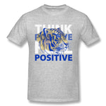 Men's Casual T-shirt Tiger Think Positive Fell Positive Cool Round Neck Short Sleeves Tees