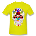 Men's Graphic T Shirt Mexican Sugar Skull Day Dead Breathable Round Neck Short Sleeves Tee