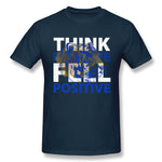 Men's Casual T-shirt Tiger Think Positive Fell Positive Cool Round Neck Short Sleeves Tees