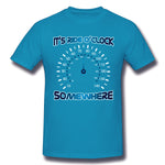 Men's Casual T-shirt Its Ride Oclock Somewhere Comfortable Crew Neck Short Sleeves Tees