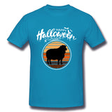 Men's Graphic T Shirt Funny Happy Hallloween Beautiful Sheep Breathable O-Neck Short Sleeves Tees