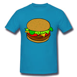 Men's Graphic T Shirt Hamburger Cheeseburger Fast Food Comfy Crew Neck Short Sleeves Tees