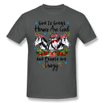 Men's Graphic T Shirt God Is Great Horses Are God And People Are Crazy Comfy Crew Neck Short Sleeves Tee