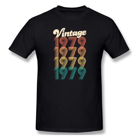 Mens Novelty T-Shirt Vintage 1979 40th Birthday Gift Retro Bday Cool O-Neck Short Sleeves Shirt