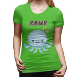 Women’s T-shirt Octopus Rawr Comfy O-Neck Short Sleeve Shirts